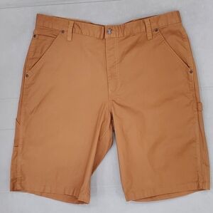 Smith's Work Wear carpenter shorts men's sz 40 x 12L camel brown stretch canvas